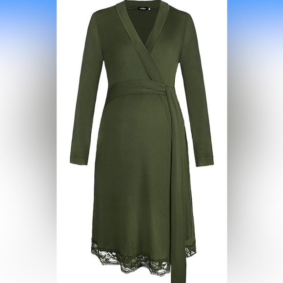 NWOT Women’s Robe/Nightgown/Sleepshirt in Olive Green, Large - Picture 1 of 5